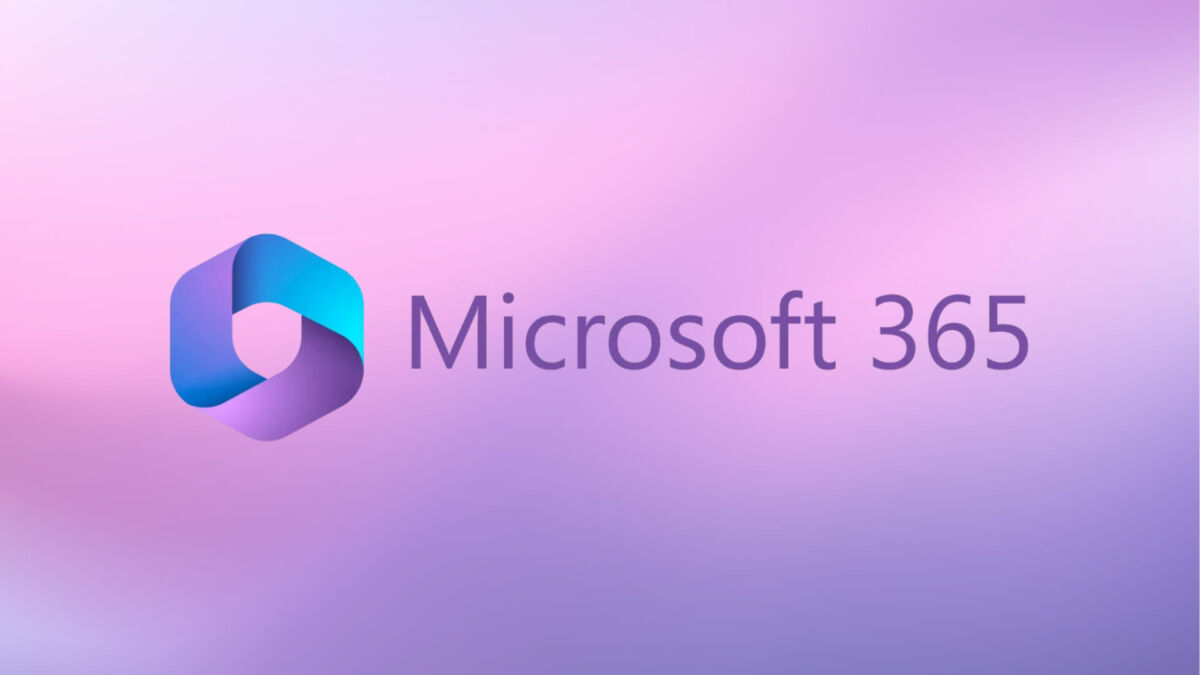 Логотип Microsoft 365 на фоне градиентного фона