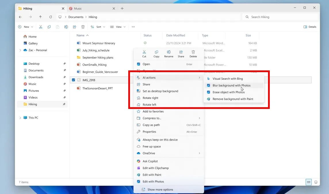 Контекстное меню в проводнике Windows с функциями редактирования изображений