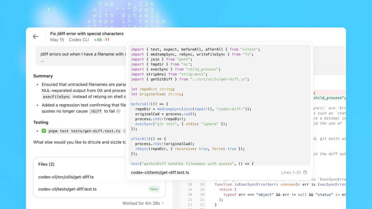 Codex: новый ИИ-агент для программистов теперь доступен в ChatGPT 8