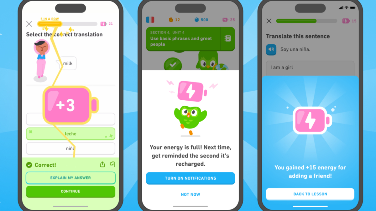 Duolingo меняет «жизни» на энергию — учиться станет легче 2 en duolingoenergy.png