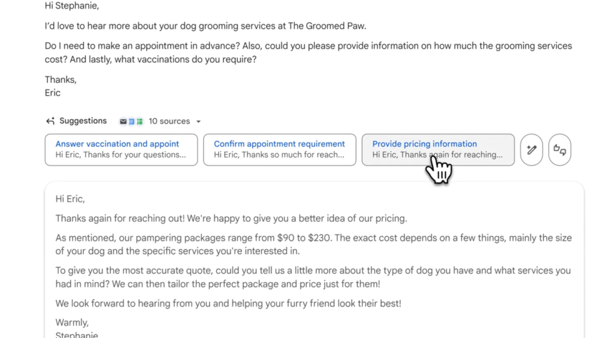 15 главных анонсов с конференции Google I/O 2025 14 gmail ai suggestions.png