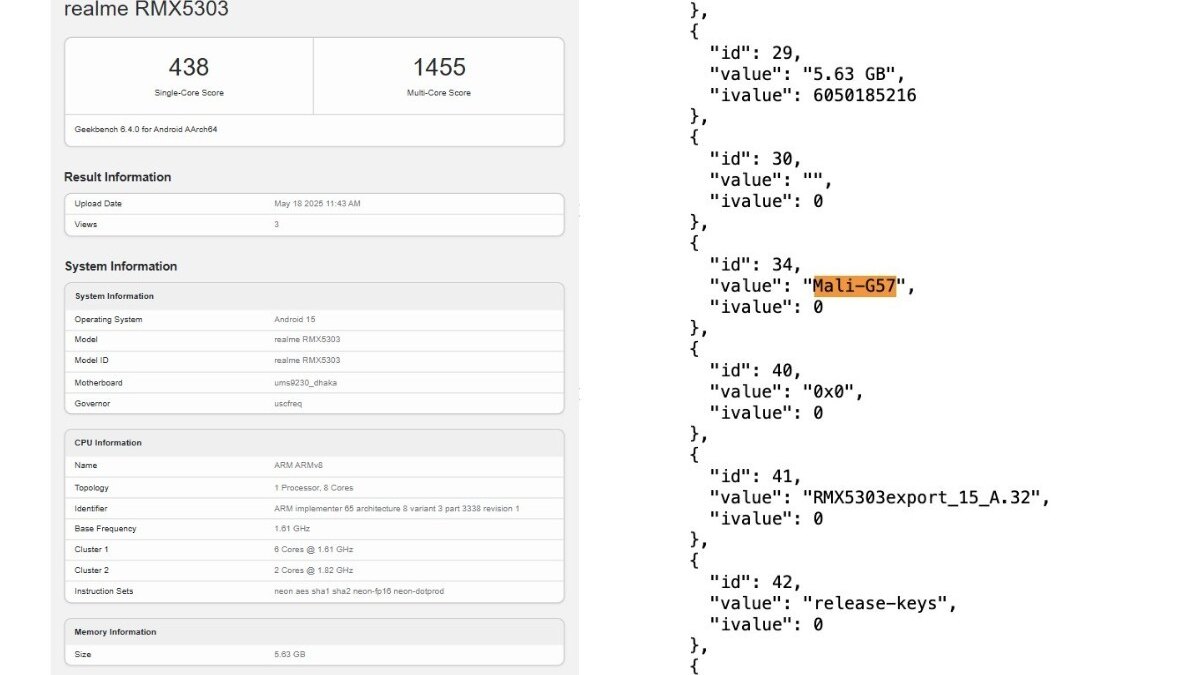 Realme C71 засветился в Geekbench: чип Unisoc и Android 15 на борту 3 Realme C71