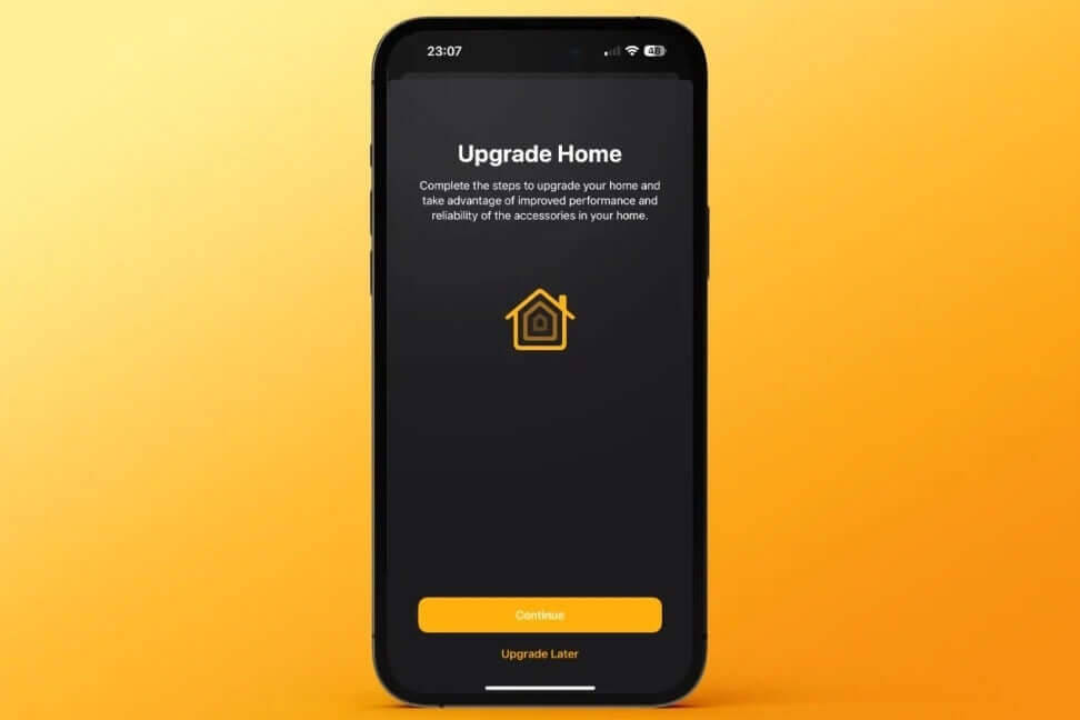 Экран iPhone с приложением Дом для обновления
