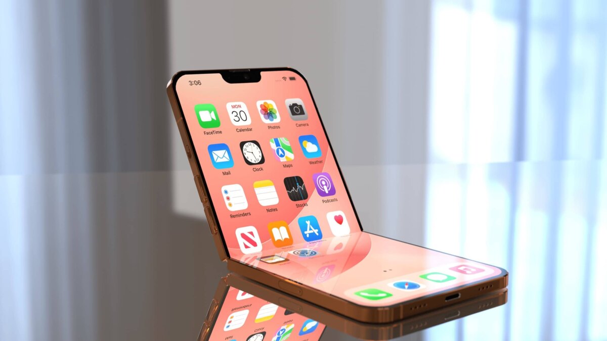 Apple начнёт производство складного iPhone в 2025 году 2 folding iphone flip concept
