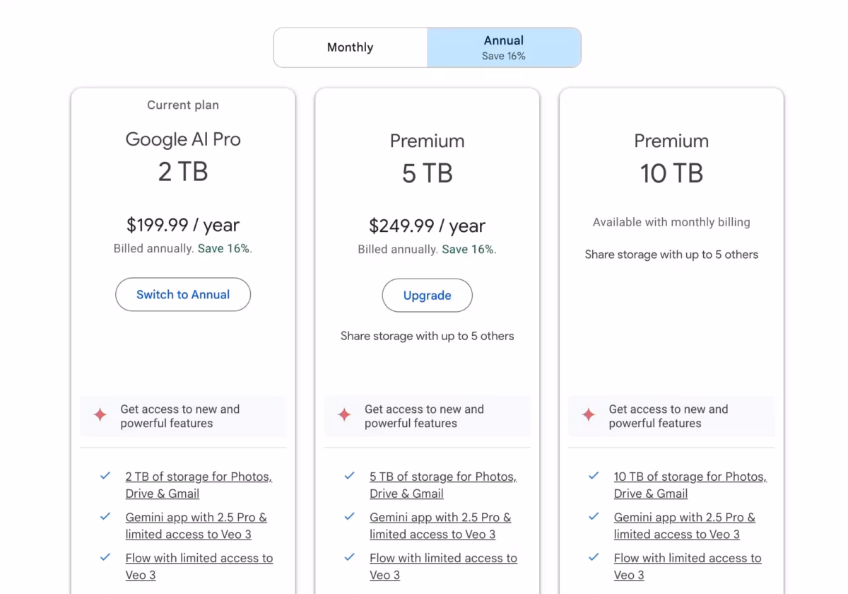 Google AI Pro запустил годовую подписку за $200 3 google ai pro annual.jpg