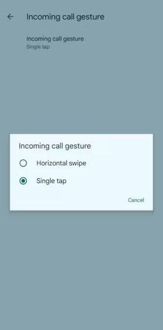 google phone incoming call gesture