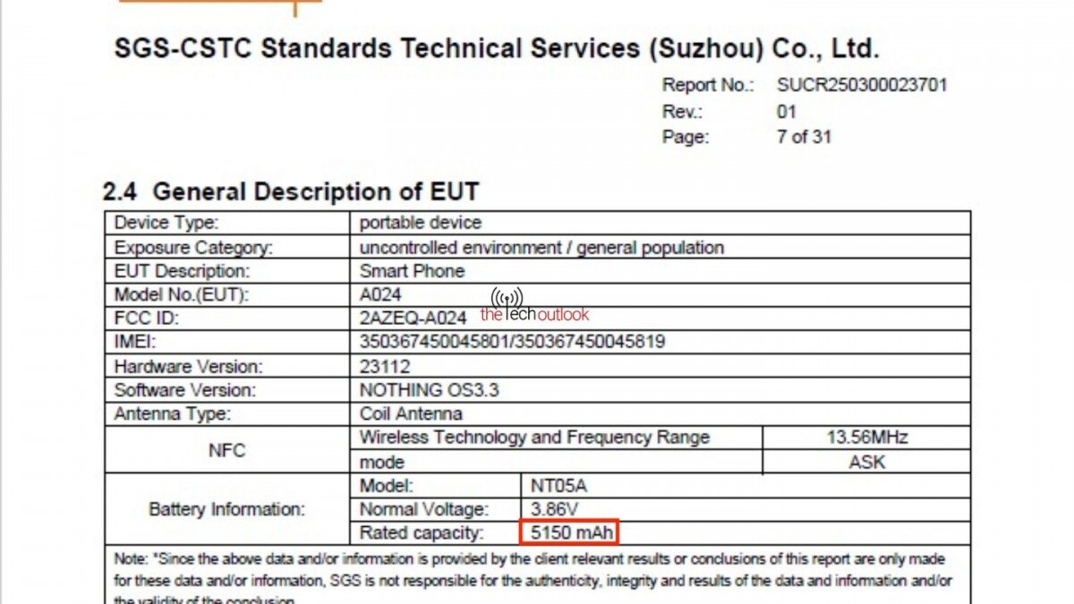 Nothing Phone (3): характеристики, подтвержденные сертификационными списками 6 Nothing Phone