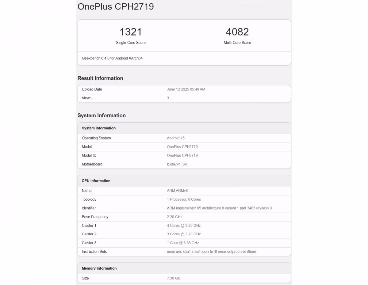 OnePlus Nord CE5 засветился в тесте Geekbench 3 gsmarena 001 9