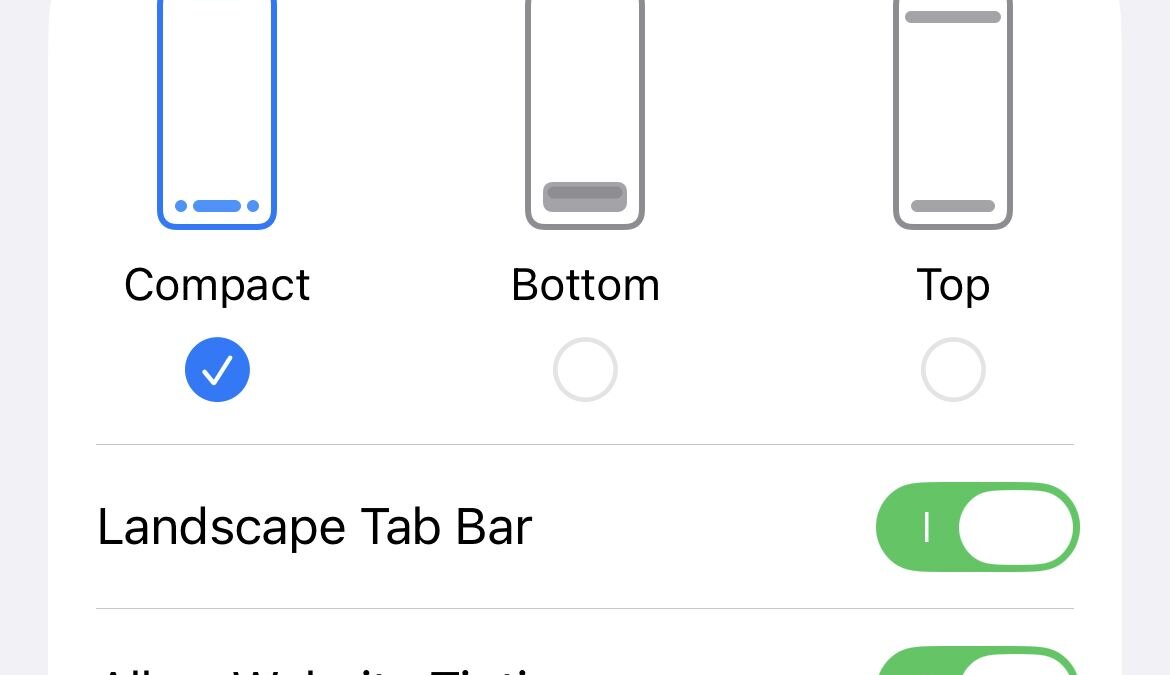 Safari в iOS 26 получил три варианта размещения панели вкладок 9 img 5991 1