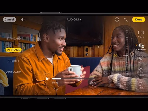 iphone 16 pro video audio mix