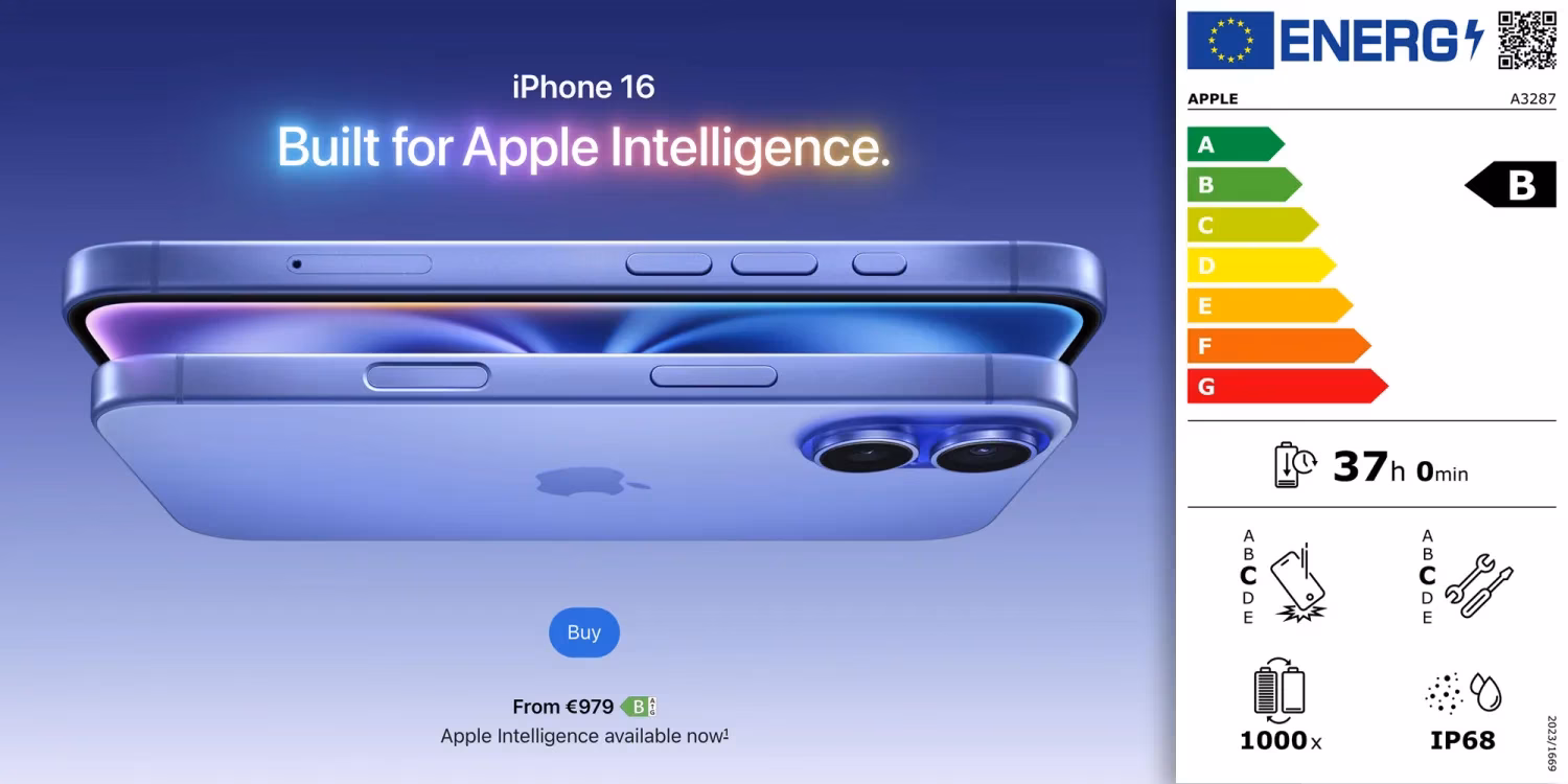 Apple добавила энергетические этикетки ЕС на iPhone и iPad 5 iphone energy label.jpg