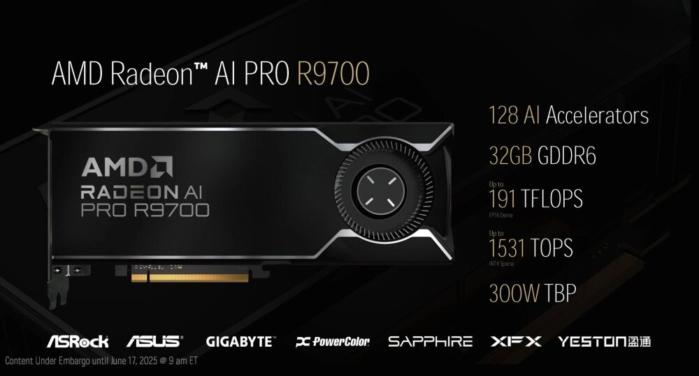 AMD выпустил процессоры Threadripper PRO 9000 и видеокарты Radeon AI PRO 9000 7