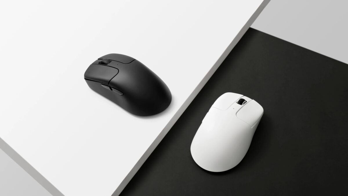 Игровые мыши Keychron M2 и M3 Mini: вид сверху и сбоку, черная и белая модели