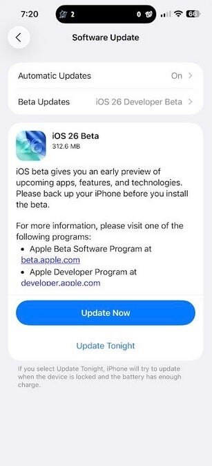 Apple выпустила обновлённую бета-версию iOS 26 для разработчиков из-за ошибки с батареей 3 revisedb.webp
