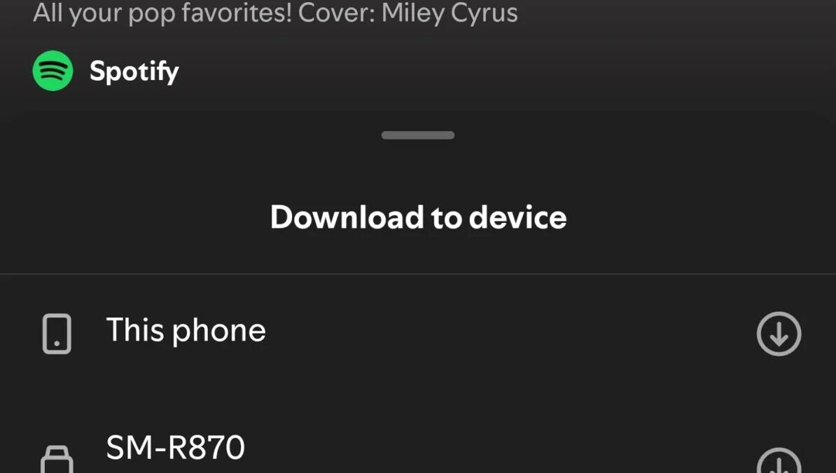 Spotify теперь позволяет удалённо загружать музыку на Galaxy Watch 4 spotify android app download music to other devices scaled 1