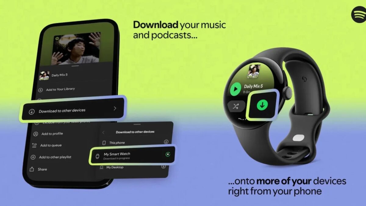 Spotify теперь позволяет удалённо загружать музыку на Galaxy Watch 3 Spotify