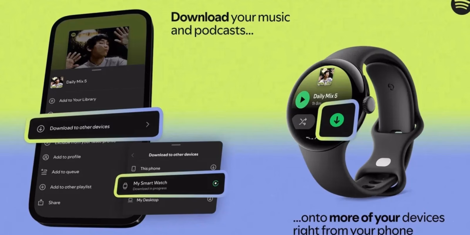 Spotify теперь позволяет удалённо загружать музыку на Galaxy Watch 3 Spotify