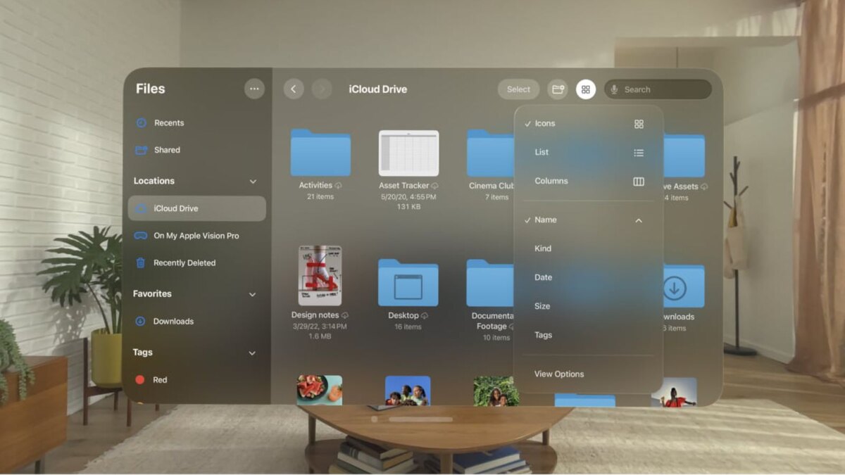 visionos files app translucency