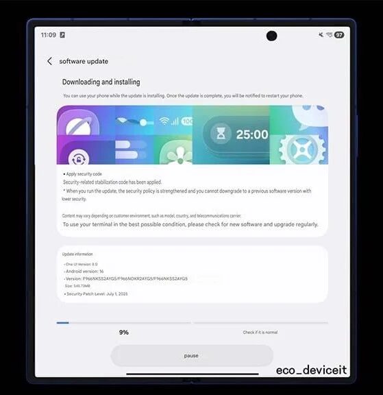 Galaxy Z Fold7 получил первое обновление до официального релиза 3 fold 7 first update img