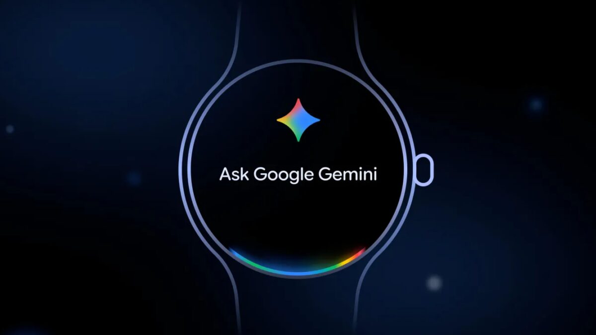 Экран умных часов Wear OS с логотипом Google Gemini