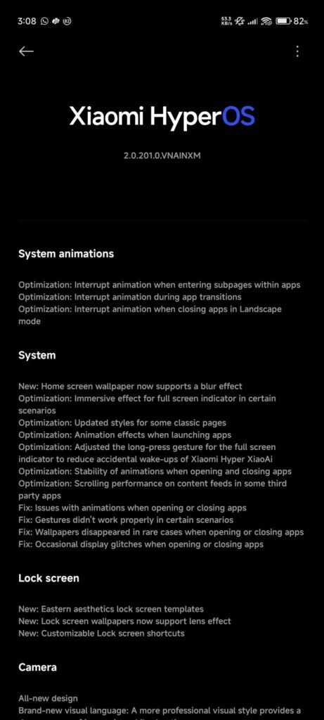 Экран с настройками HyperOS на смартфоне Xiaomi 14 Ultra