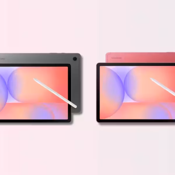 Samsung Galaxy Tab S10 Lite в розовом и сером: вид спереди и сзади
