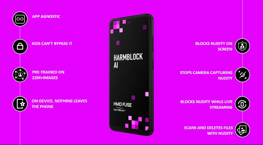 Экран детского смартфона HMD Fuse с системой защиты от нежелательного контента