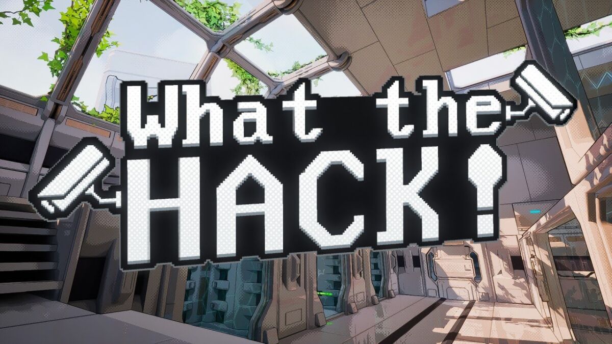 Игровой интерфейс из игры What The Hack на фоне кабины космического корабля