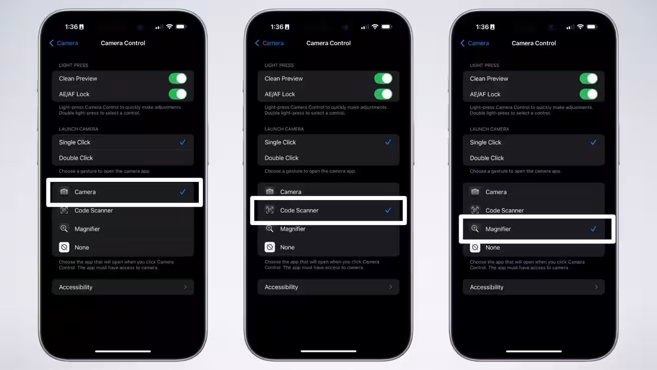 Как изменить назначение кнопки Camera Control на iPhone 17 3 62051 128528 camera control button settings