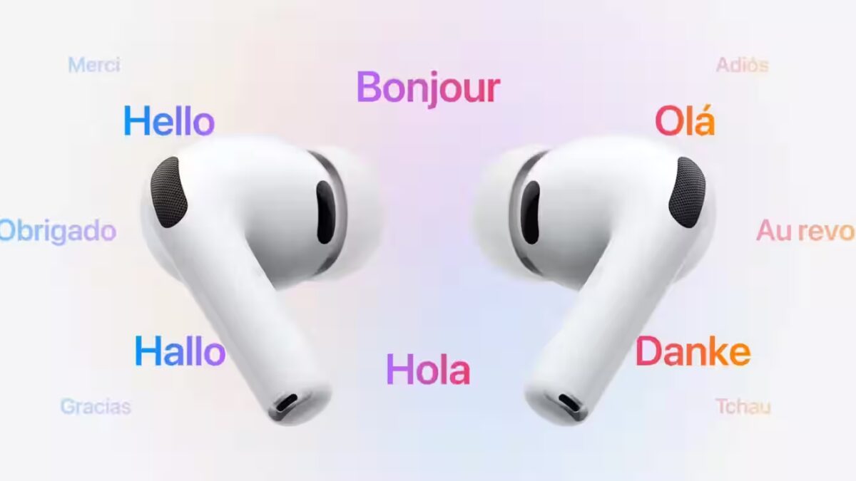Интерфейс AirPods Pro 2 и AirPods 4 с иконками приветствия и прощания на экране