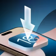 ios 18 on iphone arrow down