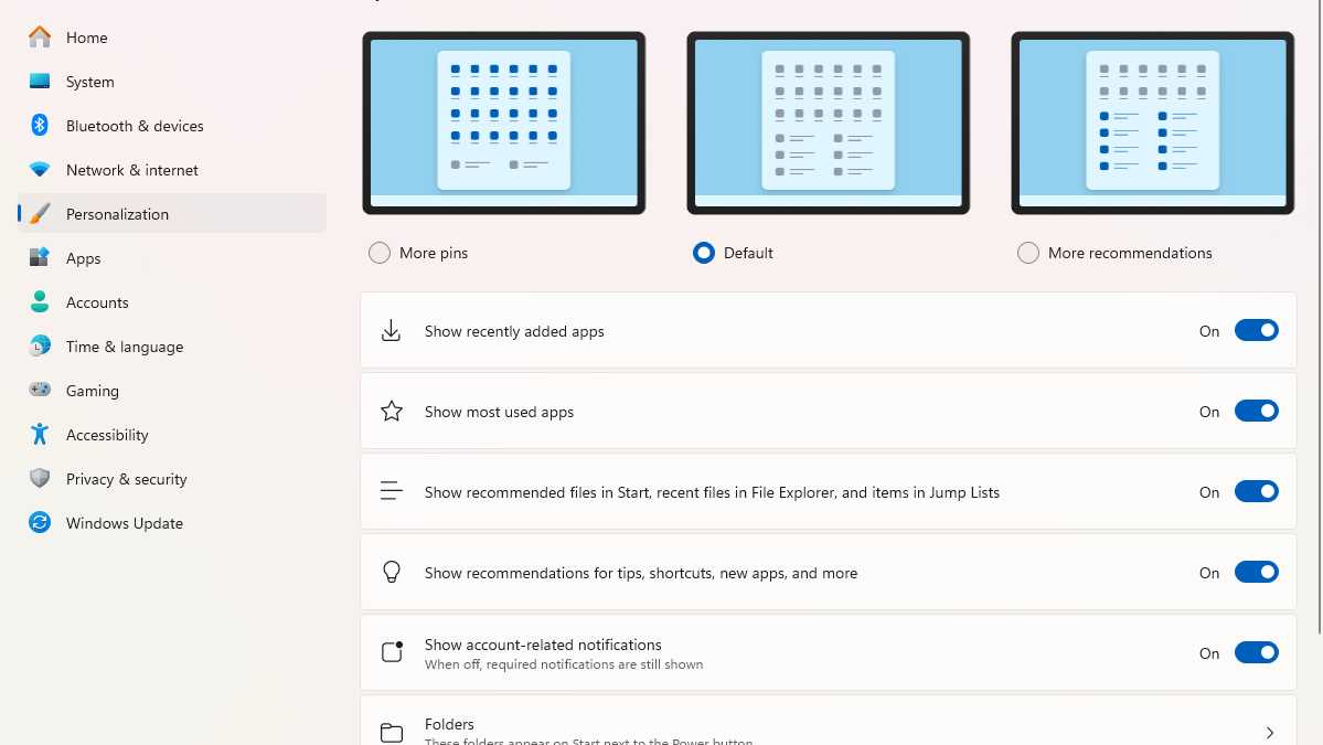 Меню Пуск в Windows 11: что нового в обновлениях 24H2 и 25H2 9 windows personalization.png