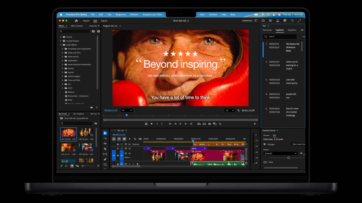 apple macbook pro 14 in adobe premiere pro