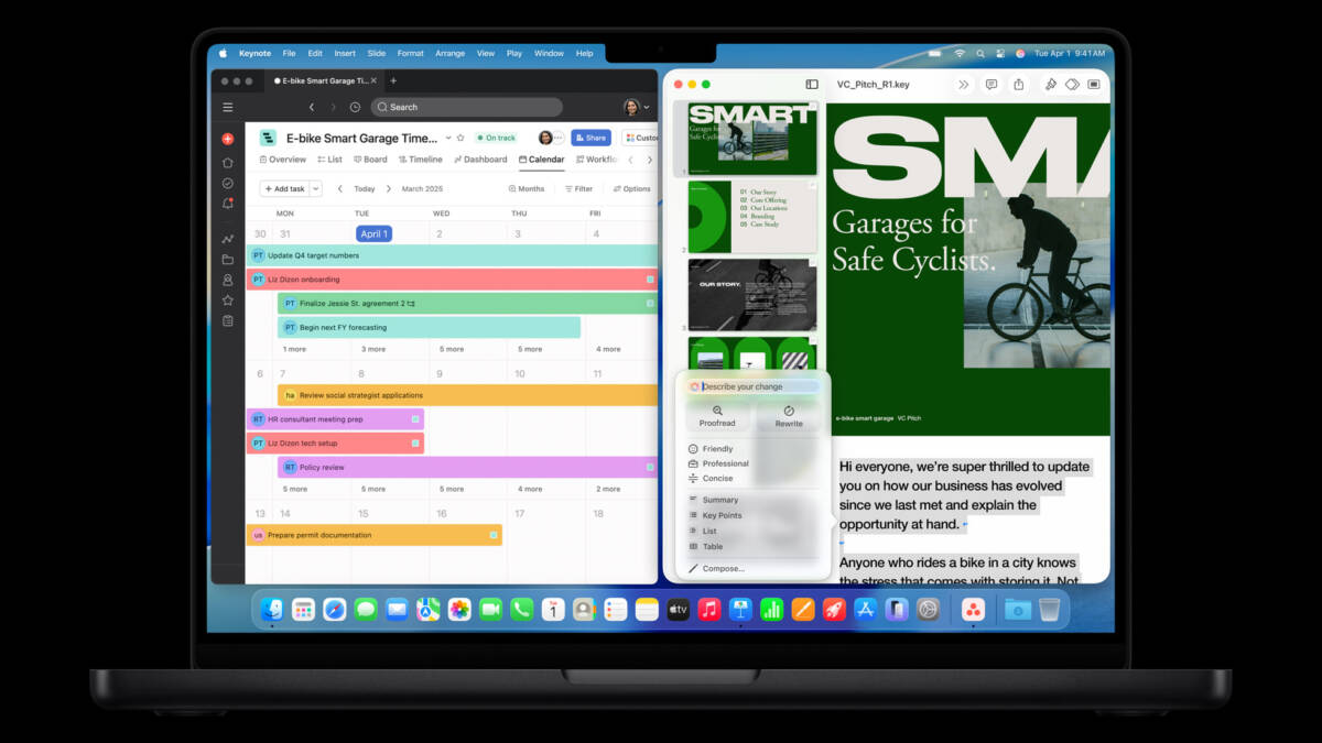 apple macbook pro 14 in asana and keynote