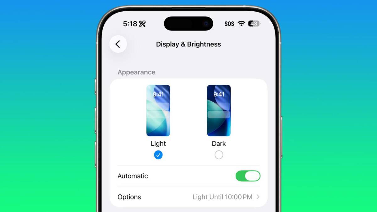 display brightness setting ios 26 1 2