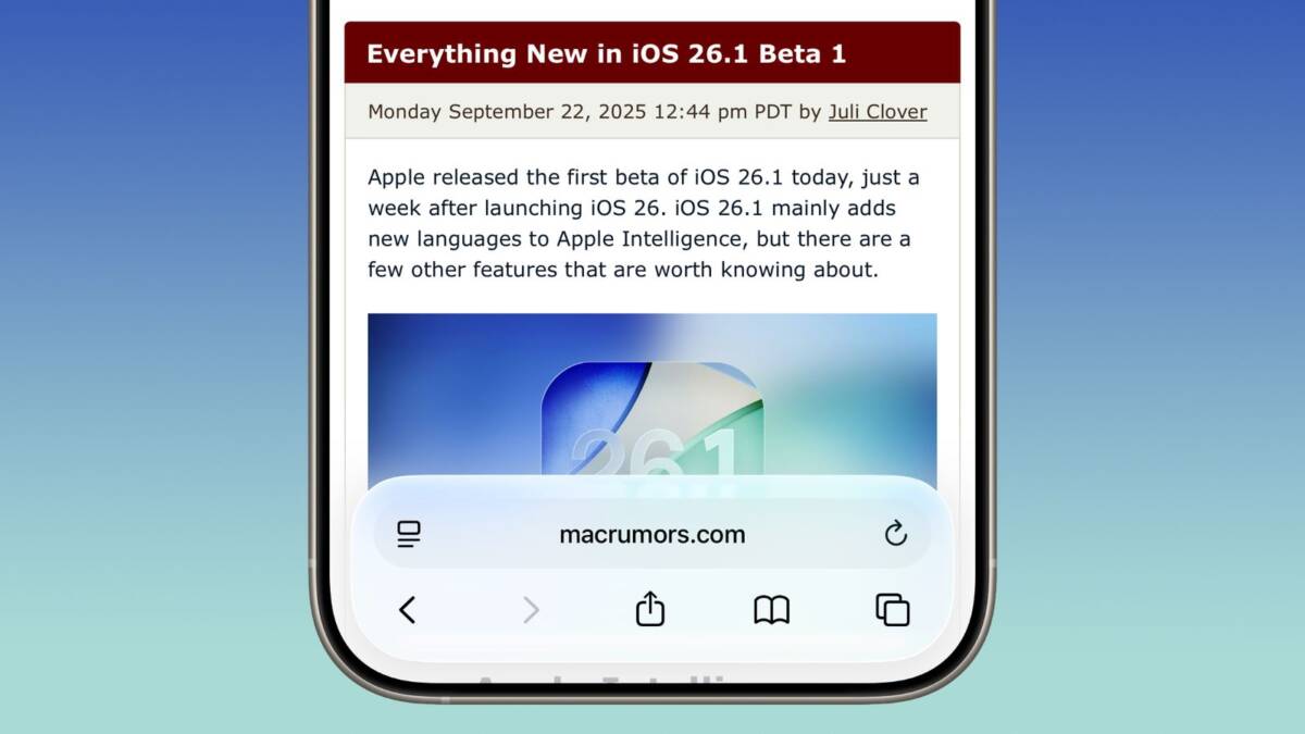 ios 26 1 safari bar