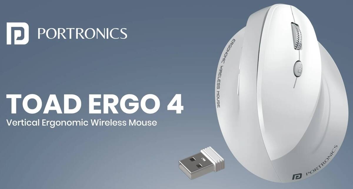 Portronics представила вертикальную эргономичную мышь Toad Ergo 4 за $10 3 portronics toad ergo 4 1