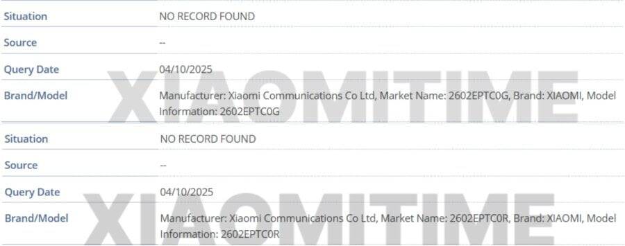 xiaomi 17t series imei certification