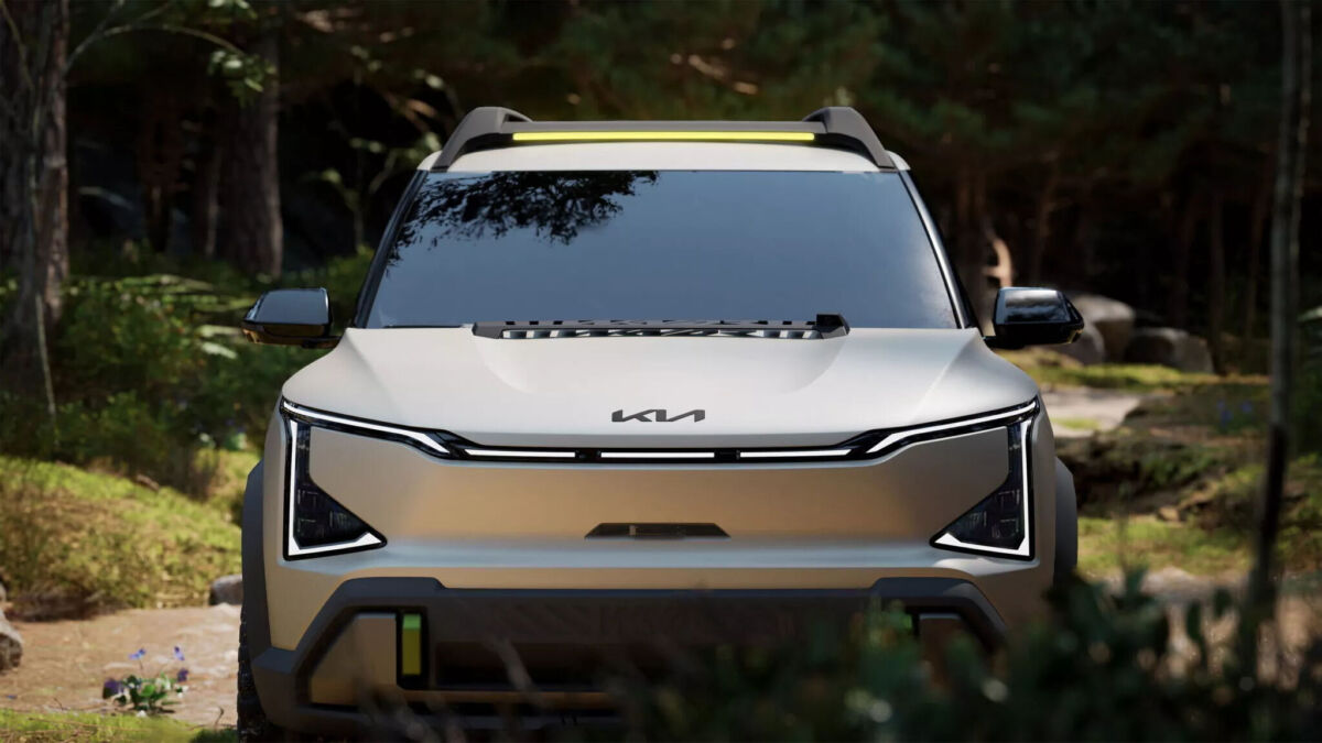 Передняя часть электрического Kia EV5 концепт Weekender
