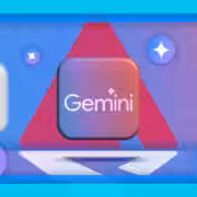 gemini logo and the google assistant logo blurred beside it