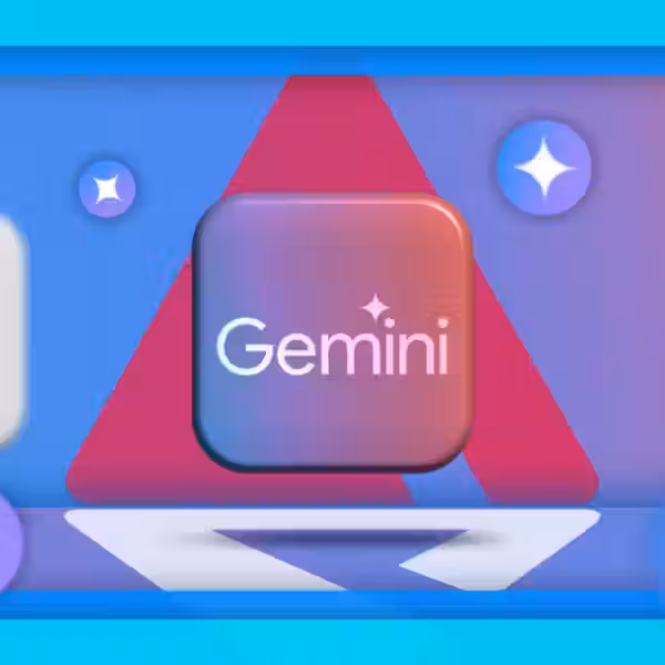 gemini logo and the google assistant logo blurred beside it
