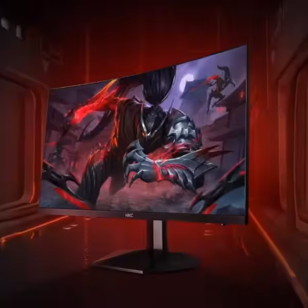 Изогнутый игровой монитор HKC SG27QEC 27 дюймов с ярким изображением и игровым персонажем