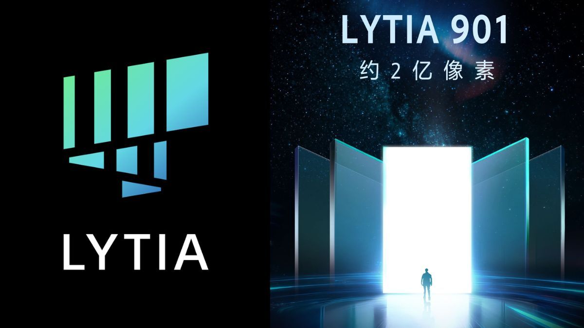 Логотип Sony LYTIA и концепт-сцена будущих технологий для Sony LYT-901, первого 200-Мп сенсора для смартфонов