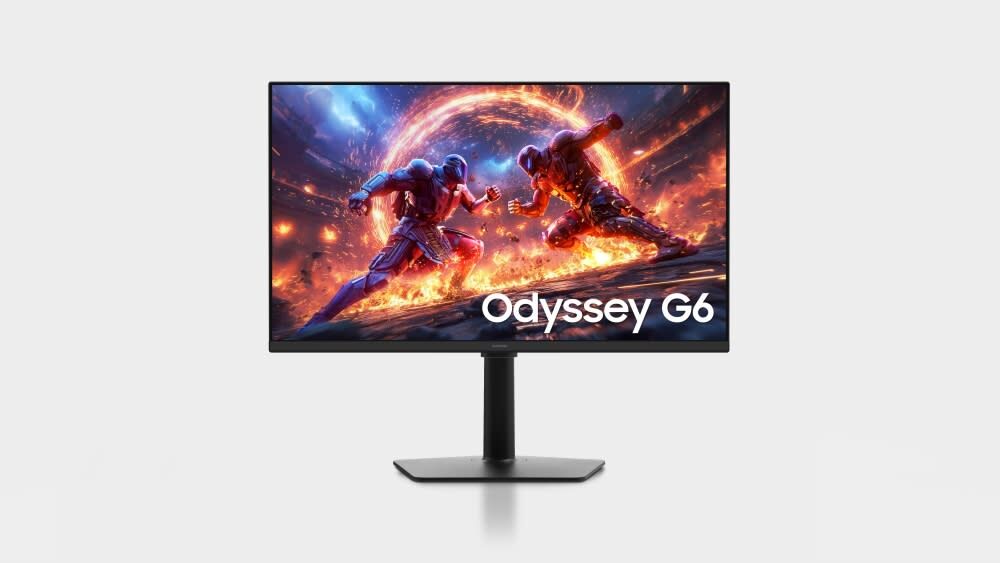 игровой монитор Samsung Odyssey с изображением двух персонажей