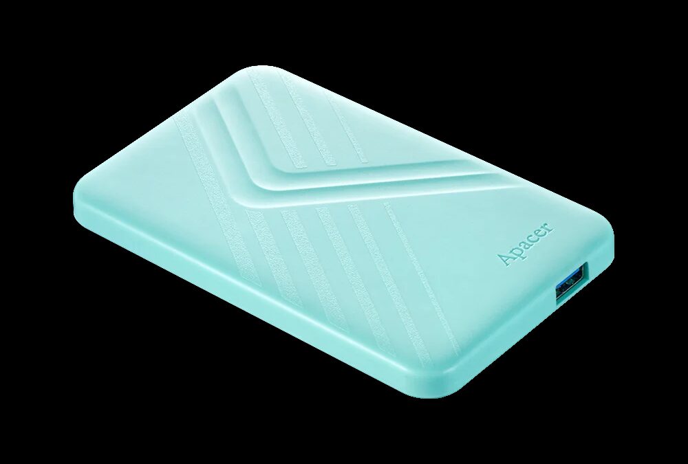 Экологичный SSD-накопитель Apacer из переработанного пластика сбоку с USB-портом