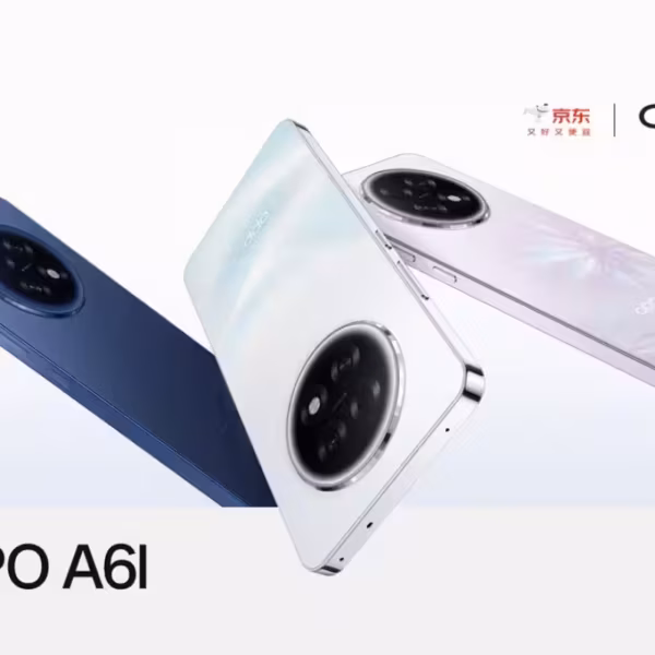 Круглый модуль камер на задней панели OPPO A6L в двух цветах