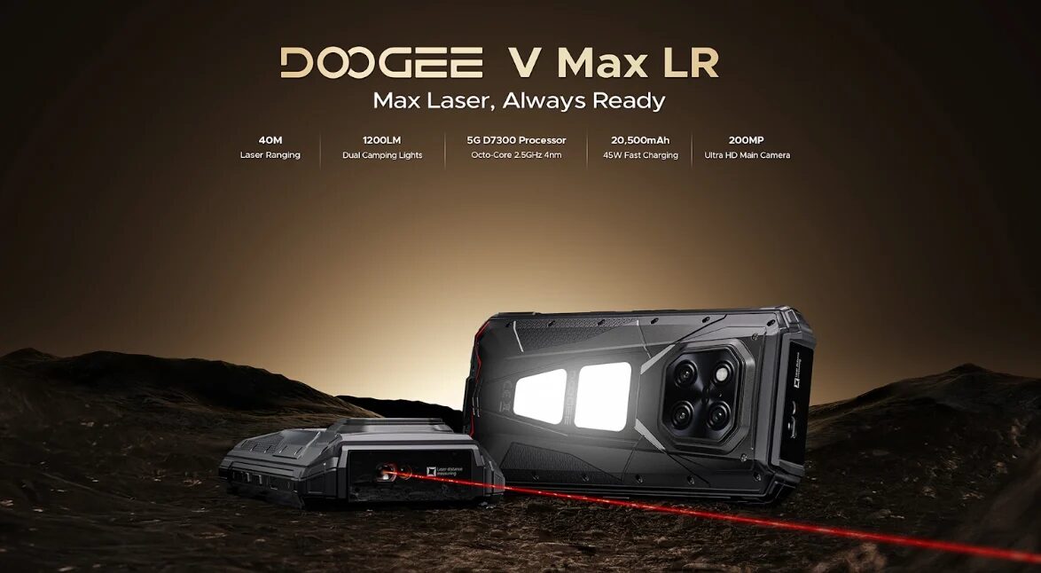 Doogee представила сверхзащищённый смартфон V Max LR с лазерным дальномером на 40 метров