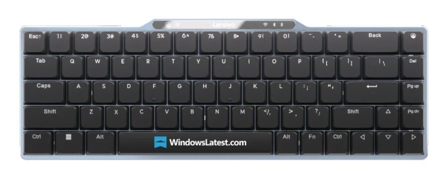 Клавиатура Lenovo с солнечной зарядкой и обозначением WindowsLatest