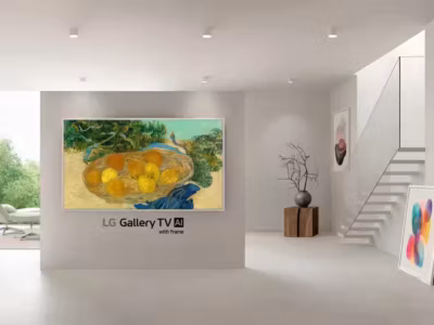 Телевизор-картина LG Gallery TV с рамкой в современном интерьере