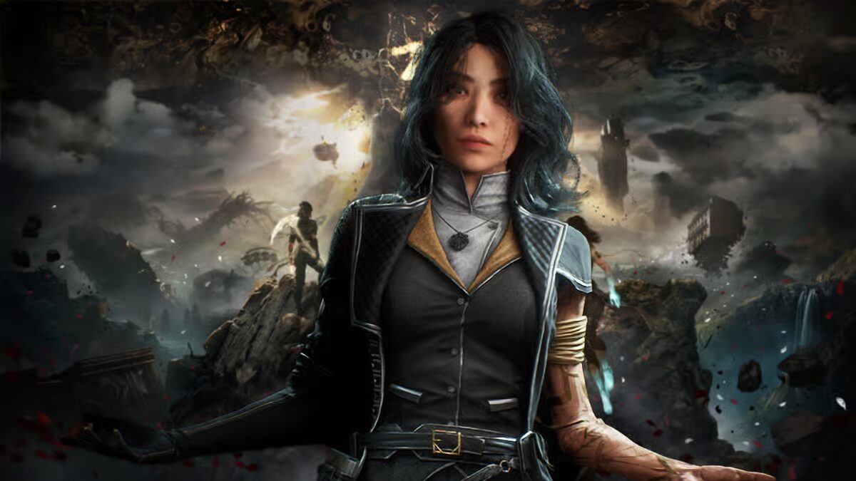 Изображение компьютерного интерфейса с графическими элементами и фоном разрушенного мира